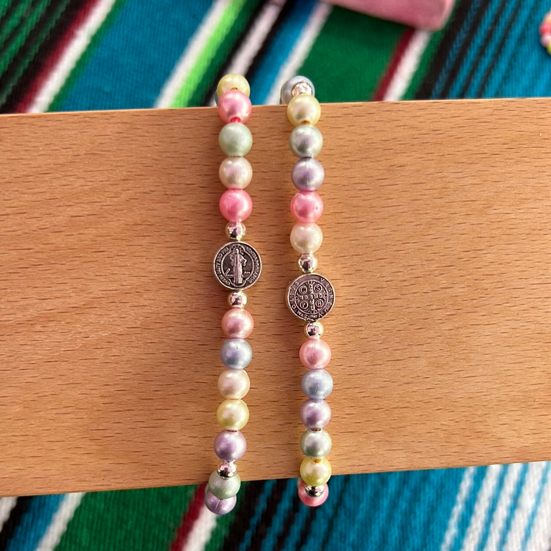 San Benito Pulsera Perlas Grandes