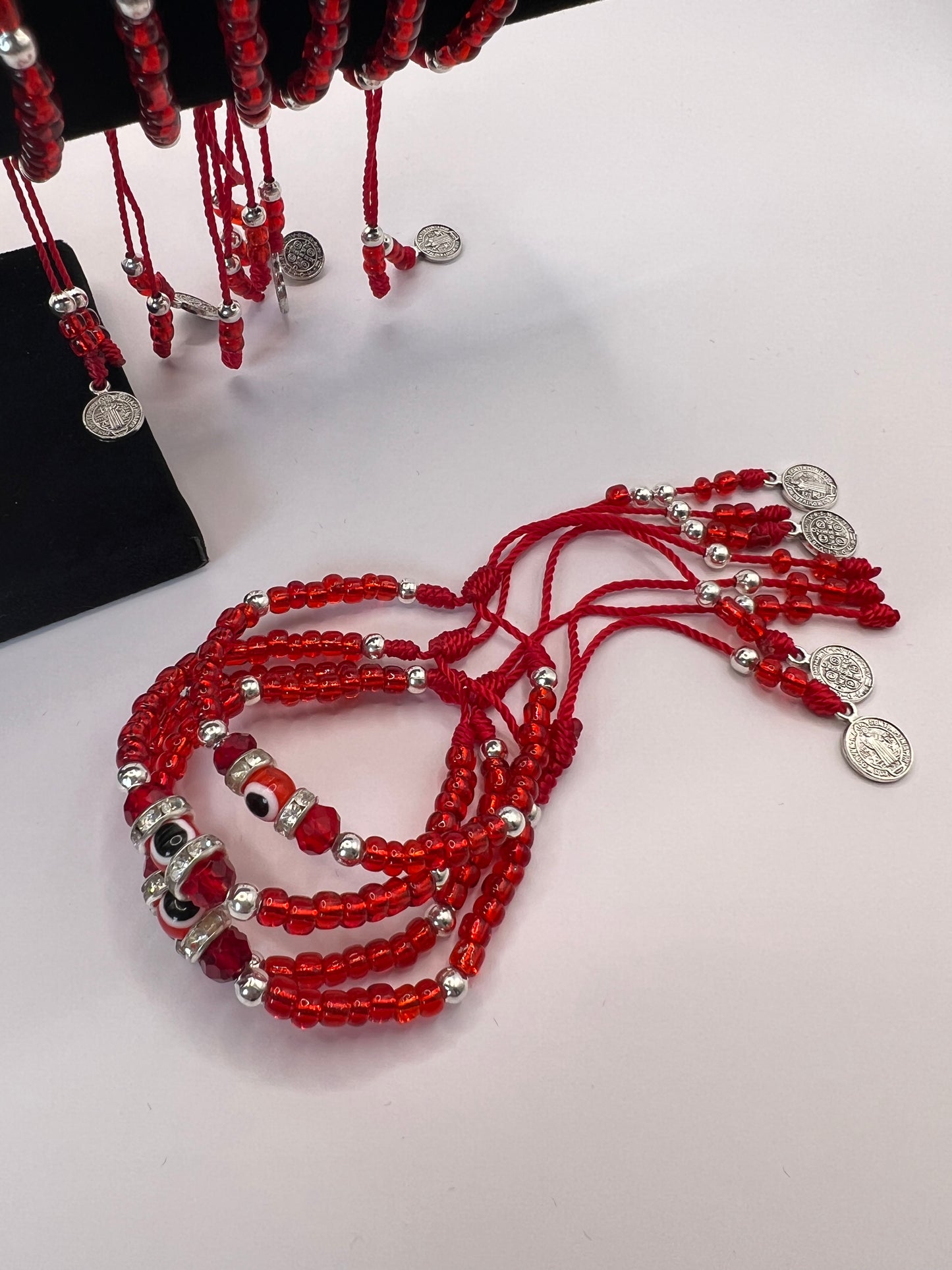 Red Evil Eye Beaded Bracelet