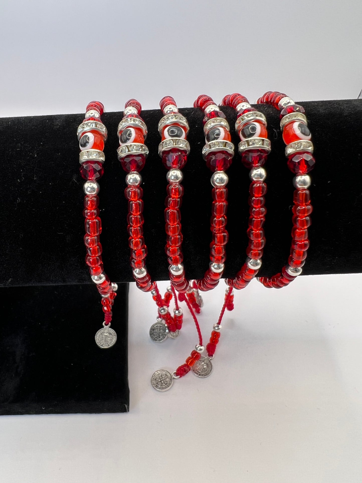 Red Evil Eye Beaded Bracelet