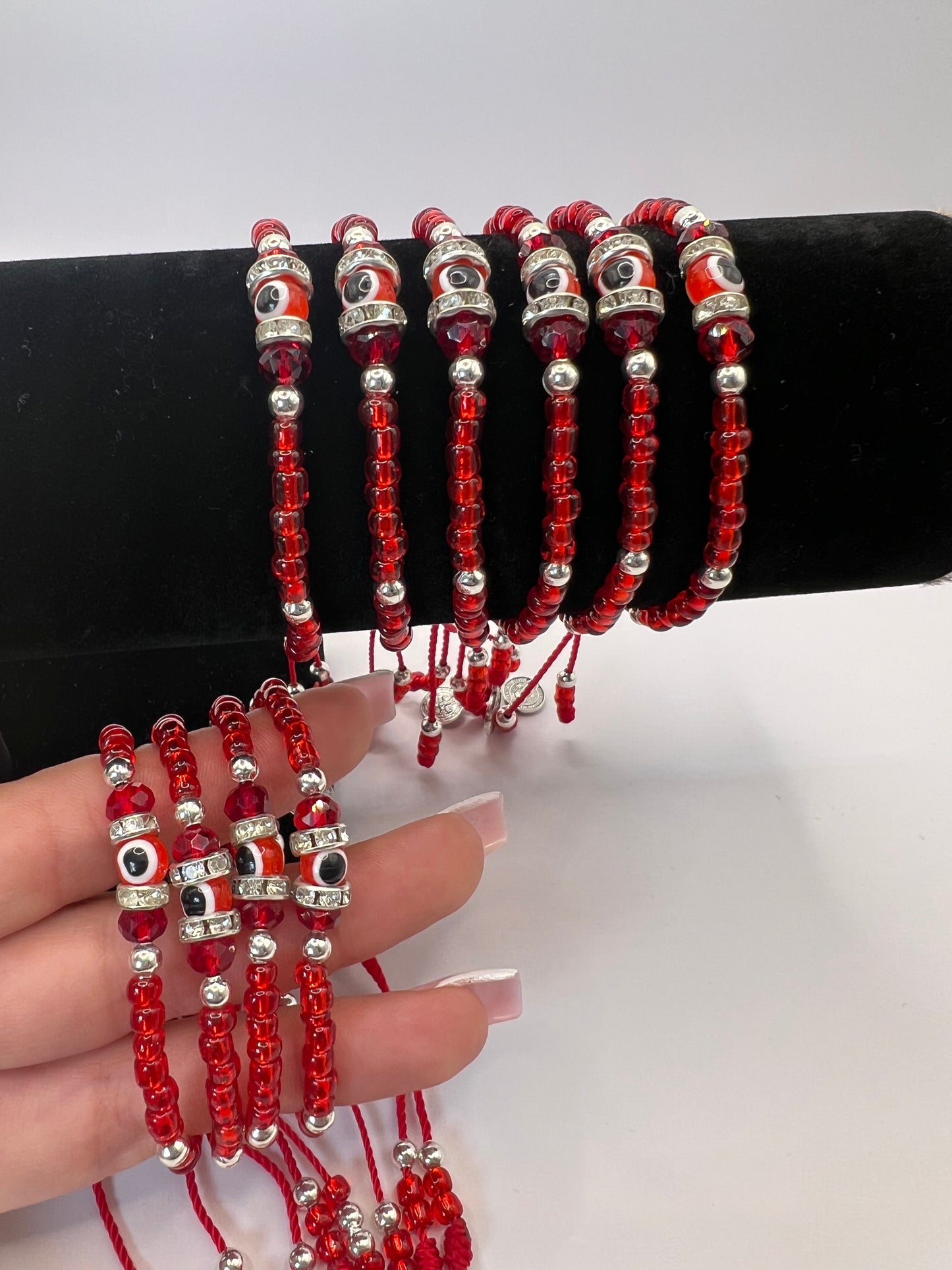 Red Evil Eye Beaded Bracelet