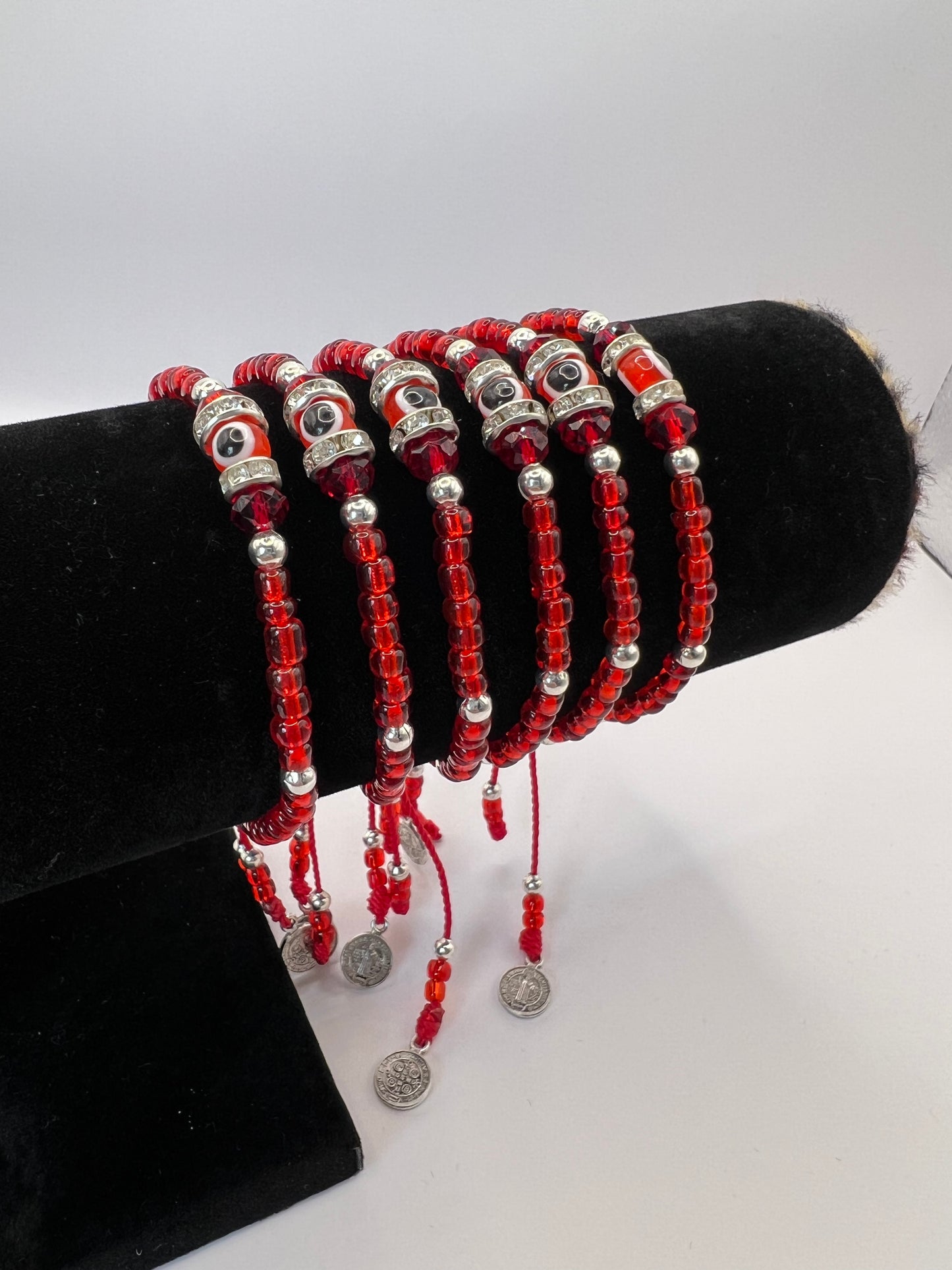 Red Evil Eye Beaded Bracelet