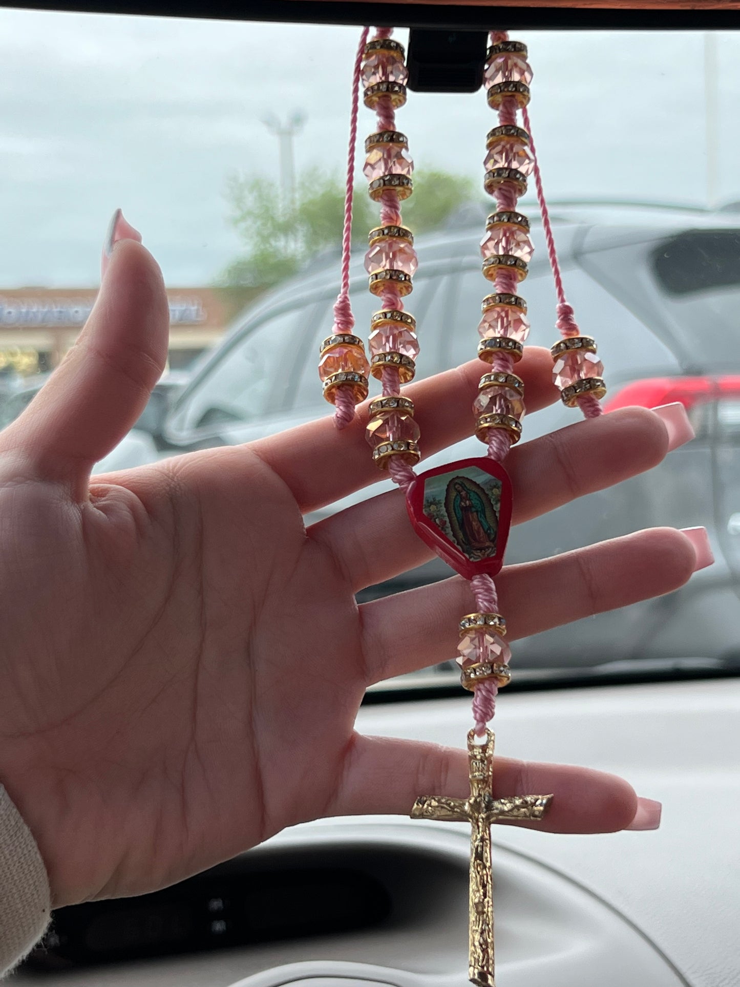 Car Rosary Rearview Mirror