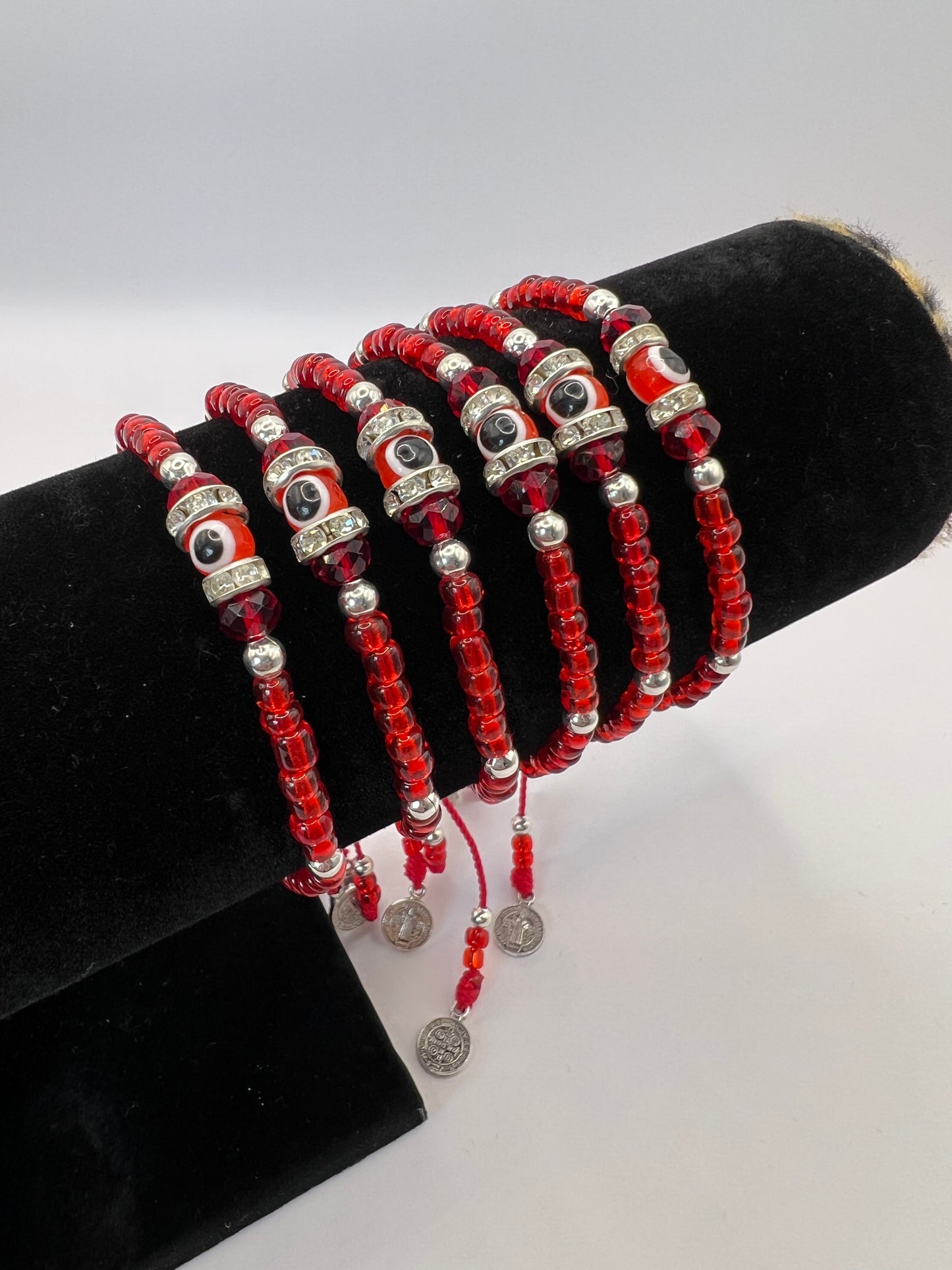 Red Evil Eye Beaded Bracelet
